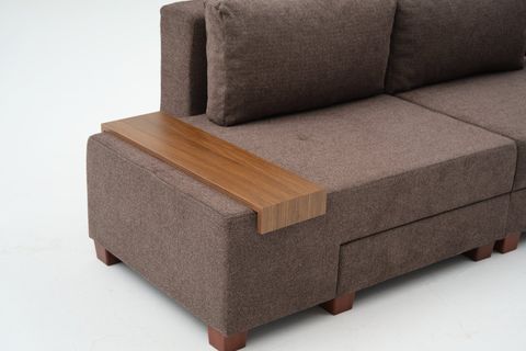 PERENNA YATAKLI ÜÇLÜ KOLTUK ŞÖNİL, KAHVE