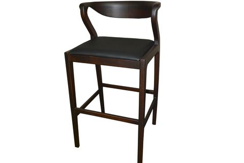 ÇAĞDAŞ AHŞAP BAR TABURESİ, SUNİ DERİ