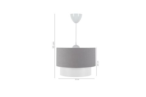 EVLİGHT İKİLİ SALON AVİZE KOMODİN ABAJUR SETİ, GRİ