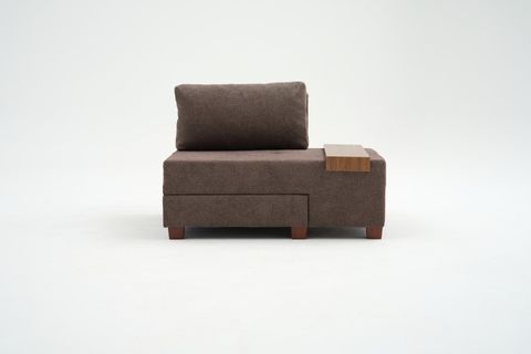 PERENNA YATAKLI TEKLİ KOLTUK ŞÖNİL KAHVE SAĞ