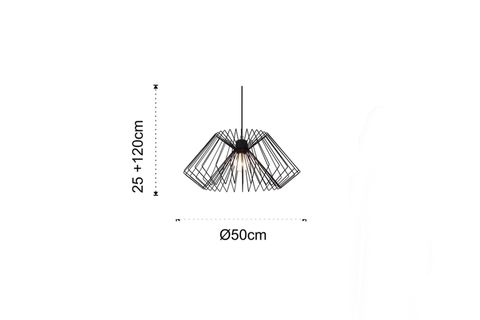 GÖKTUĞ KAFES AVİZE, SİYAH, 50 CM