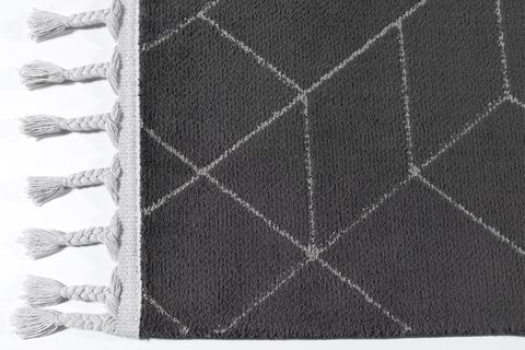 EKO HALI URBAN URB 03 SİYAH GRİ ETNİK HAV TOZ VERMEZ YUMUŞAK KESME YOLLUK HALI 100X300