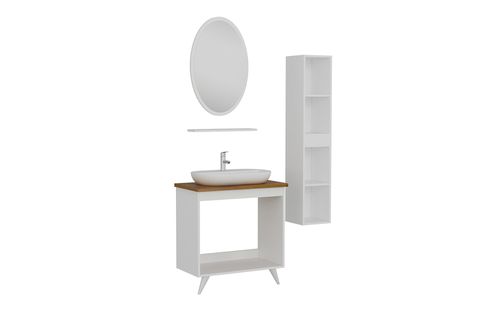 NİKA BANYO DOLABI AY2K80, BEYAZ ANTRASİT, 100 CM