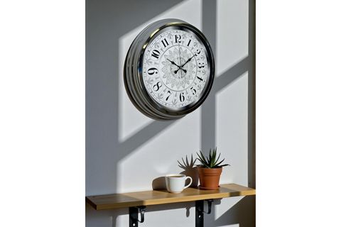 ASİL MOTİF KROM METAL DUVAR SAATİ 40 CM