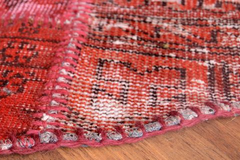 HALISTORES PATCHWORK YUVARLAK HALI CROSS KIRMIZI 140X140