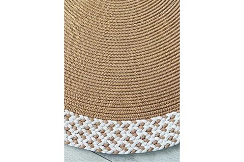 RİXO ÇİFT TARAFLI JÜT KAHVE-KREM OVAL HALI, 80X200