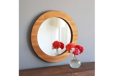 NEOSTİLL DOĞAL AHŞAP MASİF ÇERÇEVE DEKORATİF 62 CM AYNA