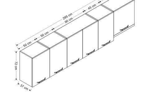 MİNAR 295 CM MUTFAK DOLABI BEYAZ 295-B4-ÜST MODÜL