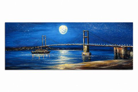 GECE YARISI BOĞAZ KÖPRÜSÜ ORİJİNAL YAĞLI BOYA TABLO