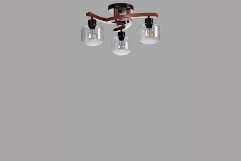 WESTON ÜÇLÜ CEVİZ FÜME CAMLI PLOFONYER AVİZE