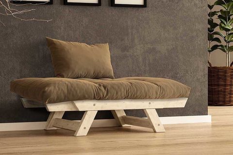 WOODESK ADALAR MASİF AHŞAP BERJER, NATURAL-CAMEL RENK