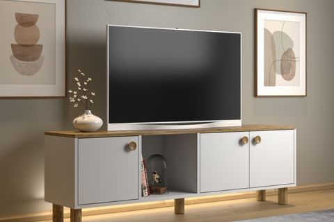 BOHEM HİRA LEDLİ TV ÜNİTESİ, KONSOL, 3 KAPAK 1 BÖLMELİ, 160 CM