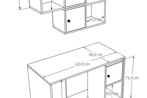 ÇOK FONKSİYONLU MODERN ÇALIŞMA MASASI, KAPAKLI