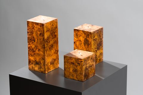 GOLD SHİNE KARE MUM SETİ