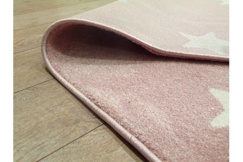 YILDIZLI KALIN ÇOCUK ODASI HALISI, PEMBE, 80X150