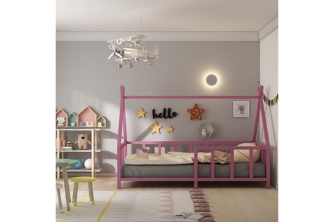 GİVAYO WOOD'S ÇİĞDEM MONTESSORİ KARYOLA, PEMBE, 90X190