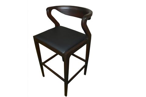 ÇAĞDAŞ AHŞAP BAR TABURESİ, SUNİ DERİ