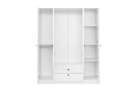 LİA GARDIROP 4 KAPAKLI, BEYAZ, 180 CM