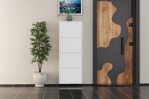 LİNEA METAL AYAKKABILIK, BEYAZ, 4 KAPAKLI