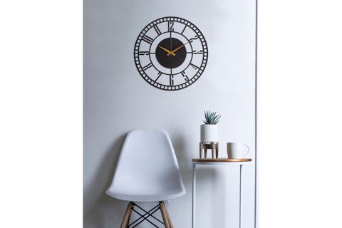 BLACK MİNUTE METAL DUVAR SAATİ, 70 CM