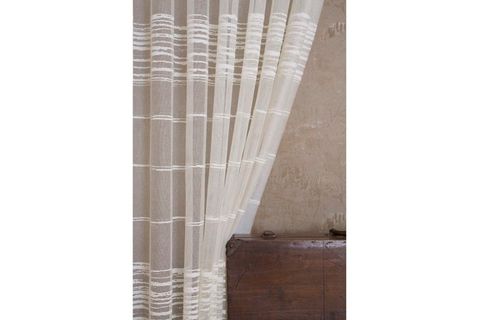 MASSARELLİ ÖRME TÜL ÇİZGİLİ EKRU PİLESİZ 300X260