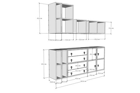 BK ÇOK AMAÇLI DOLAP, 4 KAPAKLI 4 ÇEKMECELİ, KBR