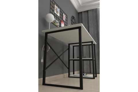 BOFİGO İKİ RAFLI ÇALIŞMA MASASI, BEYAZ