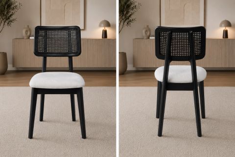PARİS MASA ZİON SANDALYE, BEYAZ, SİYAH, 110X70