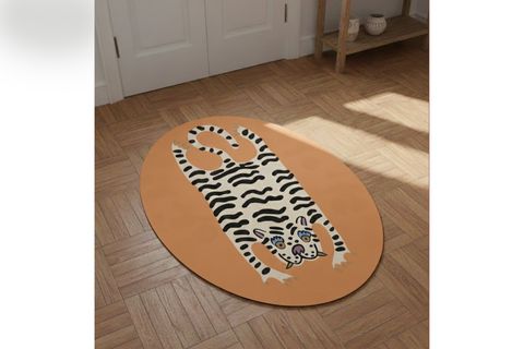 KAPLAN POST BASKILI OVAL DOKUMA TABAN HALI, 181 YNG, 120X180 CM