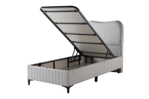 BRÜKSEL BAZA BAŞLIK VE YATAK SETİ, KETEN KREM, 100X200