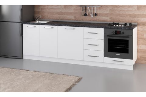 MİNAR 255 CM MUTFAK DOLABI BEYAZ 255-B3-ALT MODÜL
