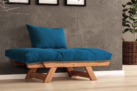 WOODESK ADALAR MASİF AHŞAP BERJER, TİK-MAVİ RENK, CPT8156-140