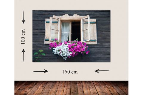 BLOOMY WİNDOW DEV BOYUT KANVAS TABLO