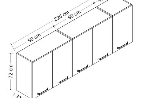 MİNAR 225 CM MUTFAK DOLABI BEYAZ 225-B2-ÜST MODÜL