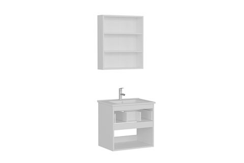 NİKA BANYO DOLABI 65CM AS2K1Ç 2K2A ETJ BEYAZ ANTRASİT