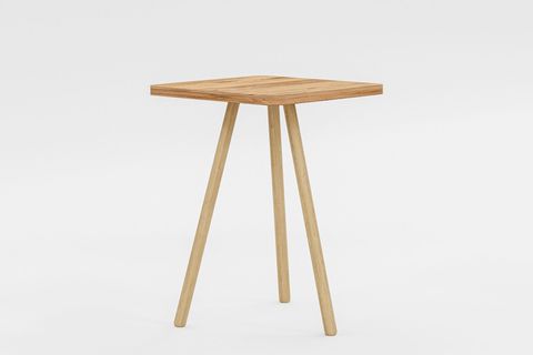 KOZİ KARE AHŞAP AYAKLI YAN SEHPA, ÇAM