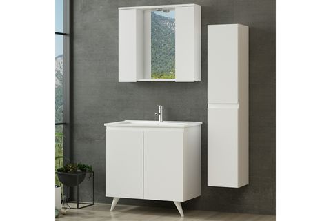 NİKA BANYO DOLABI AY2K109, BOY BEYAZ, 85 CM
