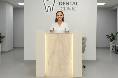 LEDLİ KARŞILAMA BANKOSU, KUMTAŞI, 110 CM