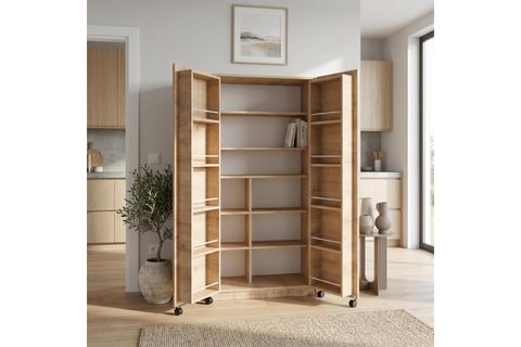 CABANA 21 BÖLMELİ TEKERLEKLİ KİLER DOLABI, MEŞE