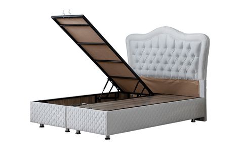 CAMELLİ BAZA BAŞLIK VE DELÜX YATAK SETİ, BEYAZ, 90X200