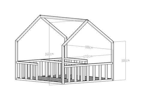 DAİSY MONTESSORİ KARYOLA, CEVİZ, 80X180