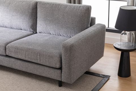 MERLİN MİNİ KÖŞE KOLTUK, SİYAH METAL AYAK, İNCE KOL, ŞÖNİL KUMAŞ, ANTRASİT