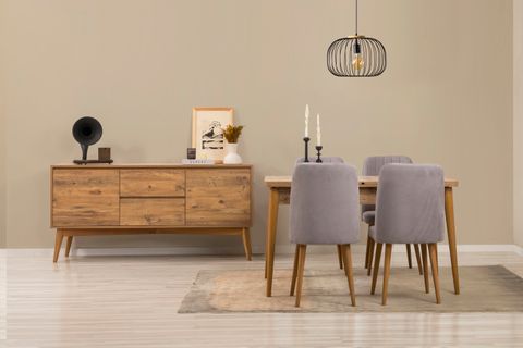 VİNA YEMEK ODASI TAKIMI, ATLANTİK GRİ SOHO, 0701