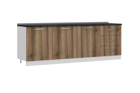 MİNAR 240 CM MUTFAK DOLABI BEYAZ DORE 240-D3-ALT MODÜL