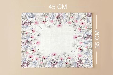 KIR ÇİÇEĞİ PAMUKLU DÖRT ADET AMERİKAN SERVİSİ