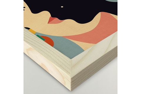 İKİ YÜZLÜ KADIN ÇERÇEVELİ AHŞAP DOKULU TABLO, 35X50