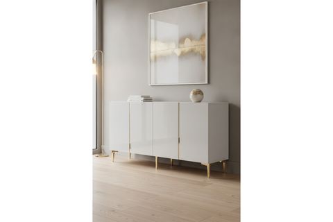 POLİ KONSOL VE TV SEHPASI, BEYAZ GOLD, 150 CM, KA1524BG
