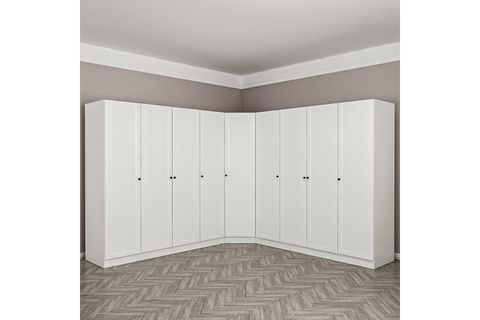KALE MENTEŞELİ DOLAP 121, 6+ KAPAKLI BEYAZ 190 CM