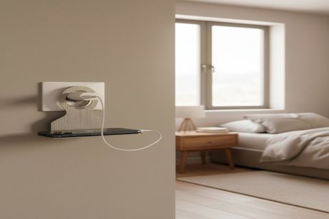 PASLANMAZ ÇELİK MONTESİZ TELEFON TUTUCU ASKI, GÜMÜŞ GRİ, 10X8 CM