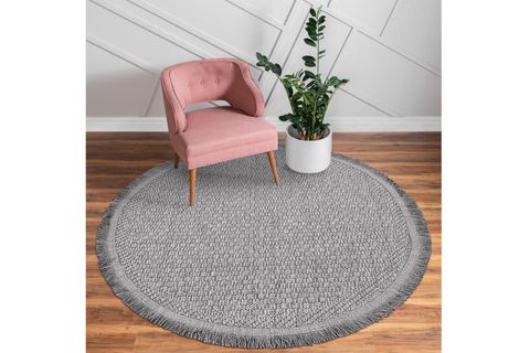 CREA NAPOLİ MODERN YUVARLAK HALI 9032GRYU, GRİ, 80X80